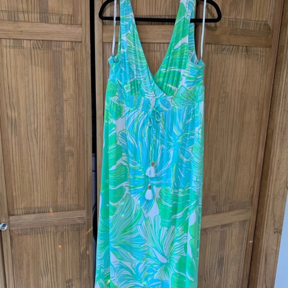 Lilly Pulitzer Green and Blue Maxi Dress